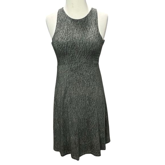 Athleta Santorini Thera Dress Womens XS Mojave Olive Abstract Fit Flare Travel - Picture 1 of 15